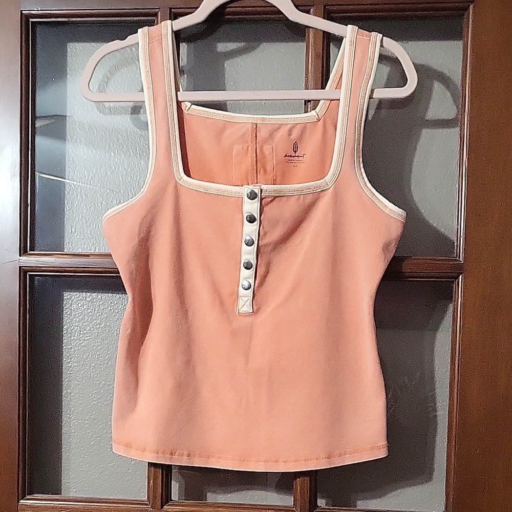Freepeople Movement Peach Tank Top with Button Detail